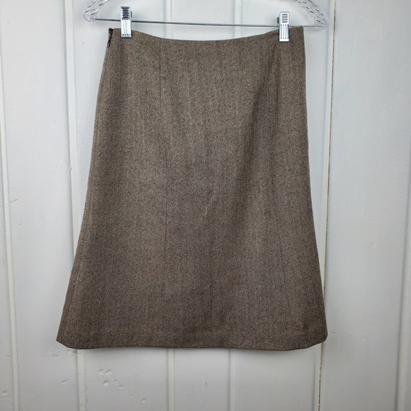 J. Crew Dresses & Skirts - J. Crew A Line Fully Lined Brown Tweed Skirt Women's 2
